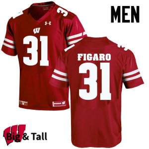 Men's Wisconsin Badgers NCAA #31 Lubern Figaro Red Authentic Under Armour Big & Tall Stitched College Football Jersey IV31C55WZ